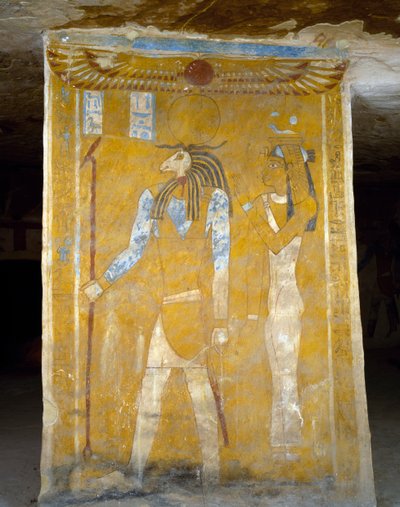 Pinturas murais do Túmulo de Pa Nentwy, Bahariya Oasis, Gizé, Egipto. Civilização Egípcia, 26ª Dinastia, 663-525 AC. de Egyptian 26th Dynasty