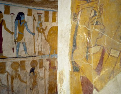 Pinturas murais do Túmulo de Pa Nentwy, Bahariya Oasis, Giza, Egipto Civilização Egípcia, 26ª Dinastia, 663-525 AC de Egyptian 26th Dynasty