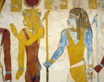Pinturas murais do Túmulo de Pa Nentwy, Bahariya Oasis, Gizé, Egipto. Civilização Egípcia, 26ª Dinastia, 663-525 AC. de Egyptian 26th Dynasty