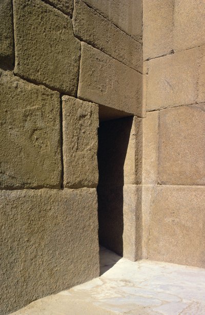 Parede de granito do Vale do Templo de Khafre, Old Kingdom de Egyptian 4th Dynasty