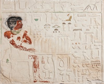 Alívio de Ka-aper com Ofertas, Reino Antigo, 2565-2420 aC (calcário policromado) de Egyptian 4th Dynasty