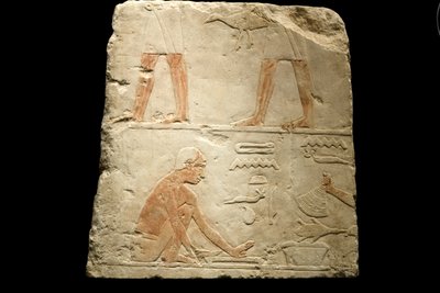 Fragmento de um relevo representando a preparação de alimentos (calcário) de Egyptian 6th Dynasty