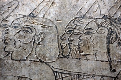 Antigo Egipto, Pintura mural, Cativos asiáticos, Estilo Amarna, Túmulo de Ramose, Vale dos Nobres, Tebas de Egyptian Egyptian