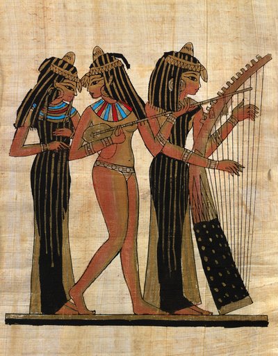 Arte Egípcia; Papiro Egípcio: Músicos; Coll Part de Egyptian Egyptian