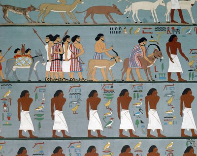 Tribo semita pede autorização para entrar no Egito, cópia (pintura) de Egyptian Egyptian