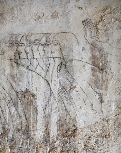 Esboço de um grupo de mulheres, túmulo de Ramose de Egyptian Egyptian
