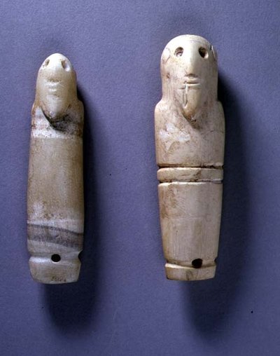 Etiquetas com cabeças masculinas barbudas (marfim) de Egyptian Egyptian