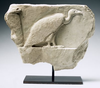 Relevo retratando um abutre e cobra (calcário) de Egyptian Ptolemaic Period