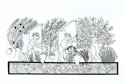 Um antigo jardim egípcio de Egyptian School
