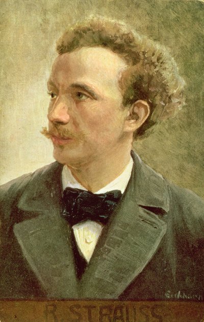 Cartão postal de Richard Strauss (1864-1949) c.1914 (cor litho) de Eichhorn Eichhorn
