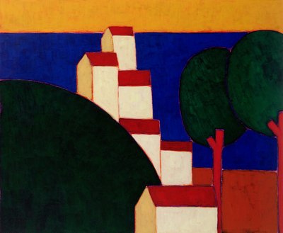 Nos Alpes Provençais, 1999 (acrílico sobre papel) de Eithne Contemporary Artist Donne