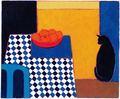 Ainda vida com Boris, 2002 (acrílico sobre papel) de Eithne Contemporary Artist Donne