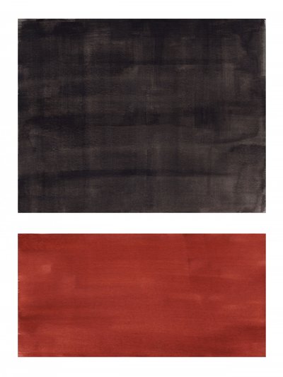 Blocos abstratos vermelhos e pretos de Ejaaz Haniff