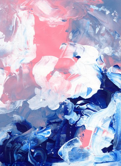 Azul e Rosa Sonhadores - Abstrato de Ejaaz Haniff