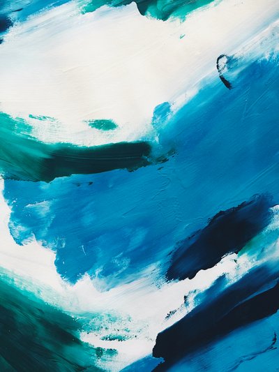 Abstrato em Azul Dinâmico de Ejaaz Haniff