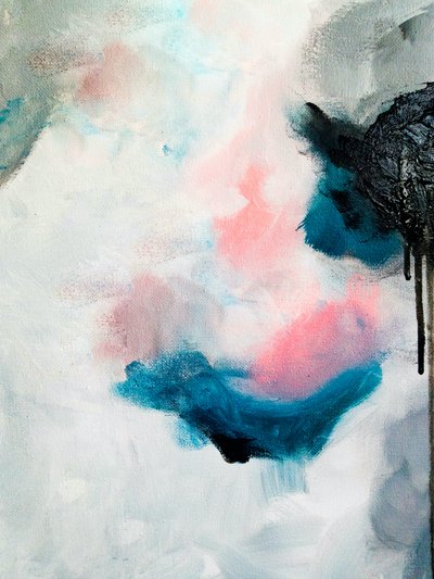 Rosa Fluido, Azul-petróleo, Abstrato de Ejaaz Haniff