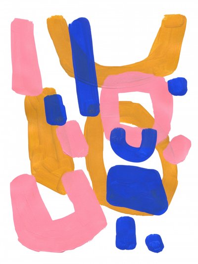 Rosa, Azul, Dourado, Abstrato de Ejaaz Haniff