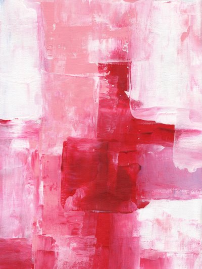 Traços abstratos em rosa e vermelho de Ejaaz Haniff