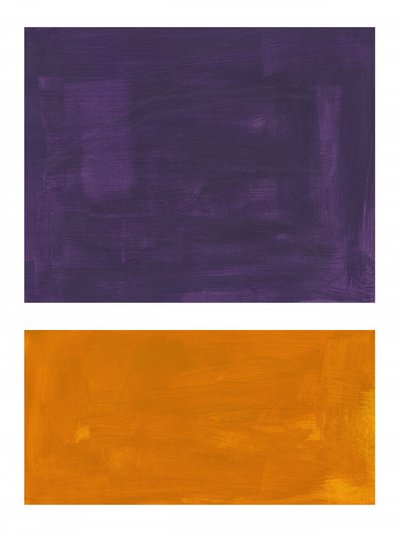 Blocos abstratos em tons de roxo e laranja de Ejaaz Haniff
