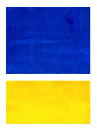 Azul vibrante e amarelo de Ejaaz Haniff