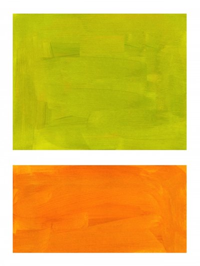 Blocos verdes e laranja vibrantes de Ejaaz Haniff