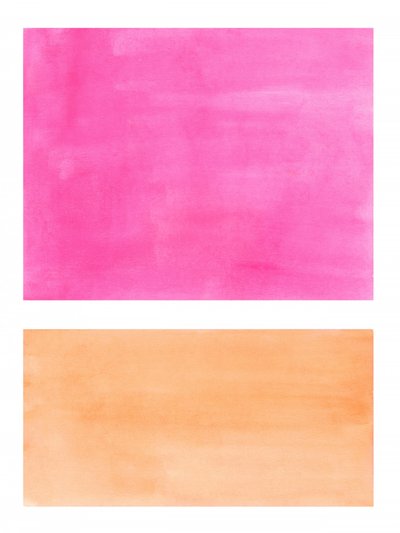 Blocos em tons vibrantes de rosa e laranja de Ejaaz Haniff
