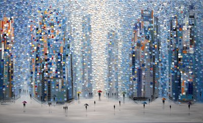 Caminhantes da Cidade Chuvosa de Ekaterina Ermilkina