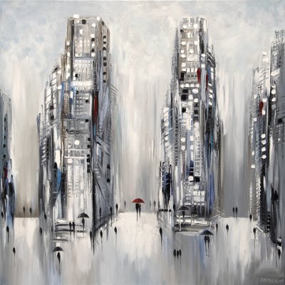 Passeio pela Cidade do Guarda-chuva Vermelho de Ekaterina Ermilkina