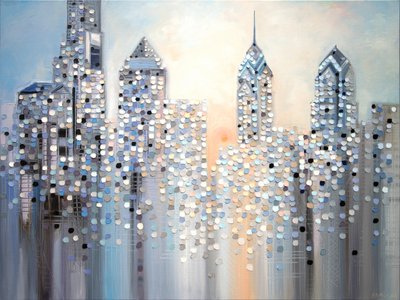 Paisagem urbana cintilante de Ekaterina Ermilkina