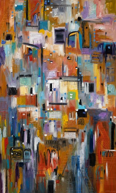 Paisagem urbana abstrata e vibrante de Ekaterina Ermilkina