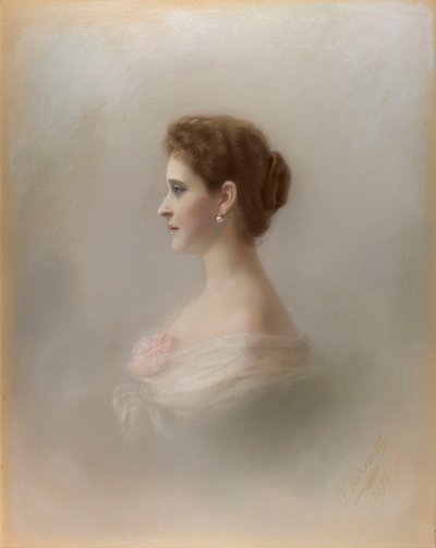 Retrato da grã-duquesa Elizaveta Fyodorovna, princesa Elizabeth de Hesse e do Reno, 1896. de Ekaterina Ieronimovna Viskovatova