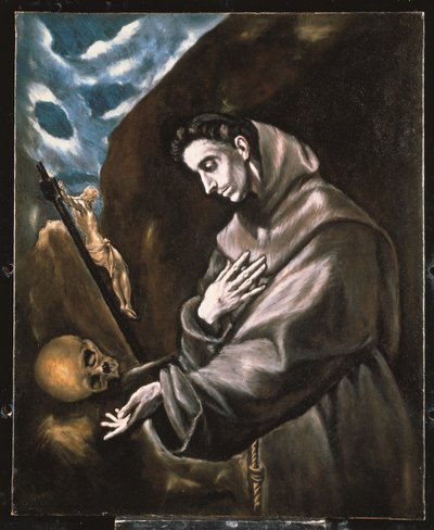 São Francisco de pé, em meditação (óleo sobre tela) de El (1541-1614) Greco
