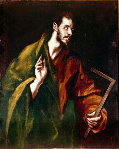 Apostolado da Catedral de Toledo: O Apotre São Tomás. Pintura de Domenikos Theotokopoulos dit El Greco (1540-1614) de El Greco