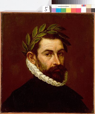 "Portrait du poet Alonso de Ercilla y Zuniga (1533-1594)" Peinture de Domenikos Theotokopoulos dit El Greco (1540-1614) 1576-1578 Dim. 44,3x41,5 cm Musee de l