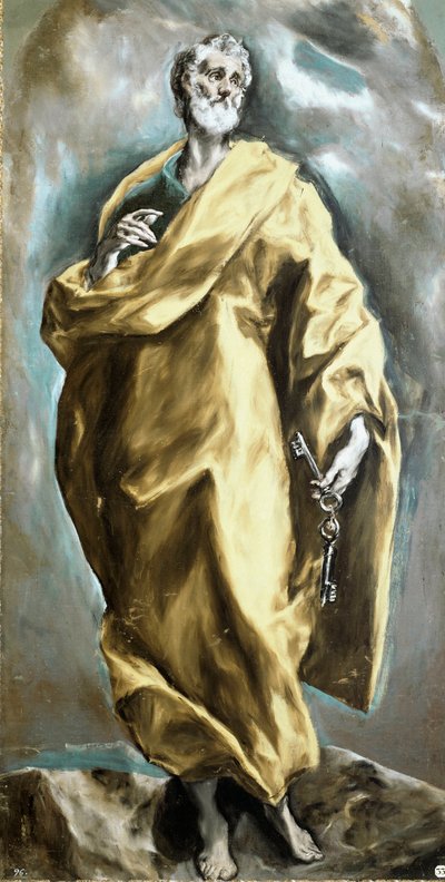 São Pedro, o Apóstrofo. Pintura de Domenikos Theotokopoulos dit El Greco (1540-1614) de El Greco