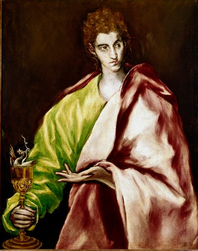 O Apotra São João Evangelista Pintura de Domenikos Theotokopoulos dit El Greco (1540-1614) de El Greco