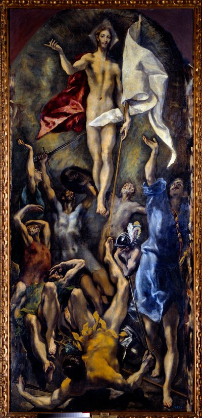 A ressurreição de Cristo. Pintura de Domenikos Theotokopoulos Dit El Greco (1540-1614) de El Greco