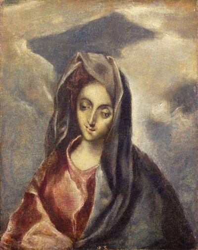 A Madonna, c.1600 (óleo sobre tela) de El Domenico (after) Greco