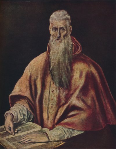 São Jerônimo como cardeal, São Jerônimo como cardeal, c1590-1600, 1938 de El Greco
