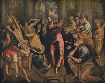 Die Tempelreinigung, Cristo Limpando o Templo, c1570, 1938 de El Greco