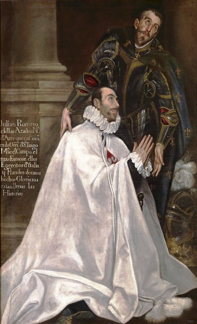 Julián Romero de las Azanas e o seu padroeiro São Julião de El Greco