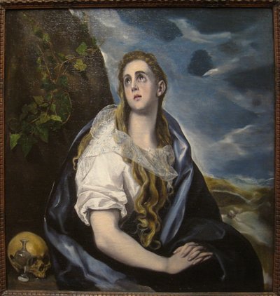 Espanhol:  Magdalena penitente (El Greco, Worcester) A Madalena penitente de El Greco