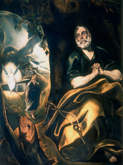 Lágrimas de St Peters, c1561-1614 de El Greco