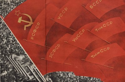 Ilustração da URSS Builds Socialism, 1933. de Eliezer Markowich Lissitzky