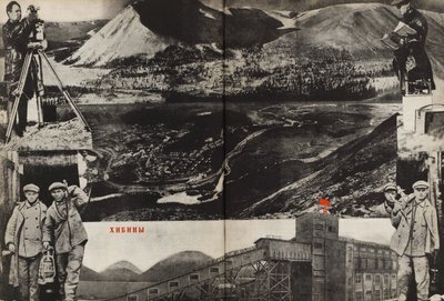 Khibiny. Ilustração da URSS Builds Socialism, 1933. de Eliezer Markowich Lissitzky