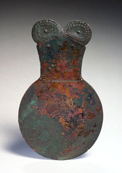 Mirror, de Marlik, noroeste do Irão, c.1400 BC (bronze) de Elamite