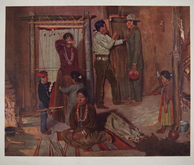 Partida de casa para a Escola Indiana de Carlisle (cromolitografia) de Elbridge Ayer Burbank