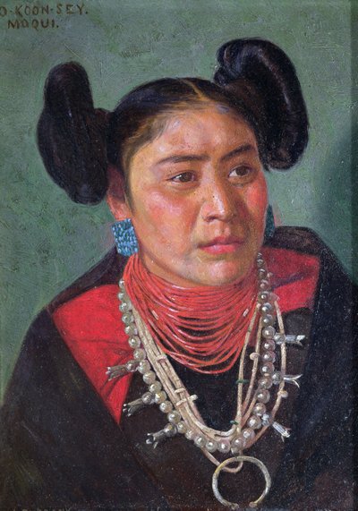 O-koon-sey (óleo sobre painel de madeira) de Elbridge Ayer Burbank