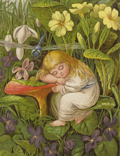 Mas ele foi apenas afundado em um sonho de prazer (lito colorido) de Eleanor Fortescue Brickdale