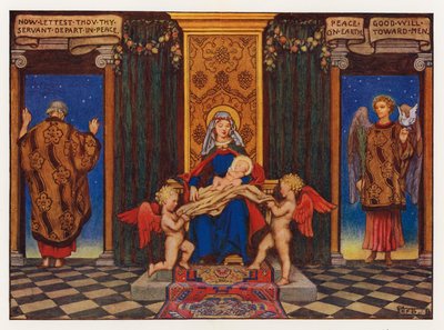 Cânticos: Paz na Terra (cor litho) de Eleanor Fortescue Brickdale